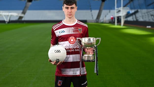 Shane Galligan of Bailieborough Community College, Cavan ahead of his team's Masita All-Ireland Post Primary Schools D Football Final against St Cuan's College, Galway, during the Masita All-Ireland Post Primary Schools Finals Captains Call at Croke Park in Dublin. Photo by Stephen McCarthy/Sportsfile.