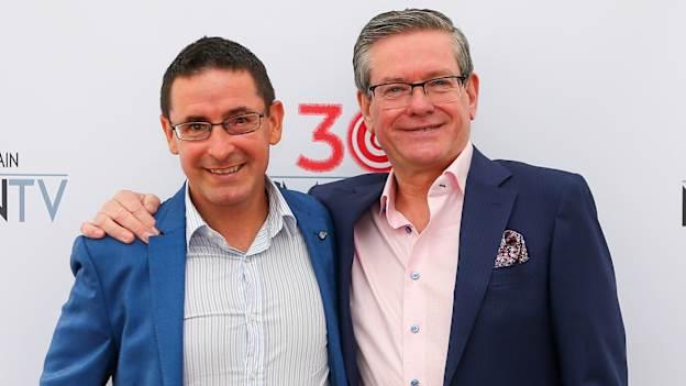 Nemeton TV founder and CEO, Irial Mac Murchú, right, pictured with his nephew Donie Mac Murchú at Nemeton TV's 30th birthday celebrations. 