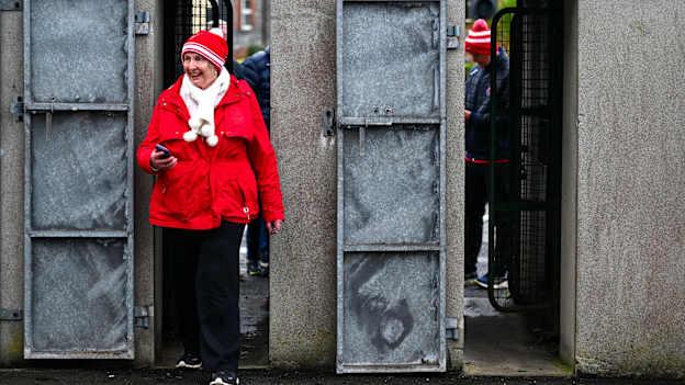 A supporter makes their way into the stadium before the 2024 AIB Connacht GAA Senior Club Football Championship final match between Coolera-Strandhill and Pádraig Pearses at Markievicz Park GAA Stadium in Sligo. Photo by Tyler Miller/Sportsfile