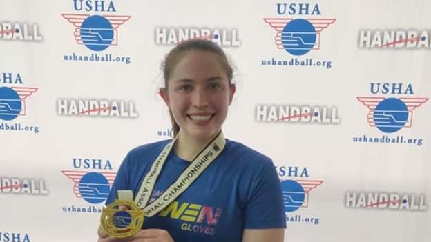 Catriona Casey pictured after winning the World Handball Women's Open Championship in 2023.
