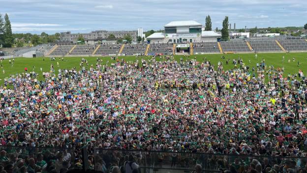 Offaly supporters pictured at the homecoming for the All-Ireland U-20 Hurling Championship winning team at Glenisk O'Connor Park. 