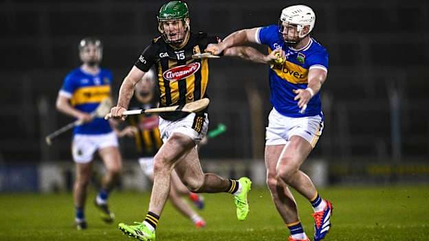 Eoin Cody, Kilkenny, and Michael Breen, Tipperary, in Allianz Hurling League action last Saturday. Photo by Ben McShane/Sportsfile