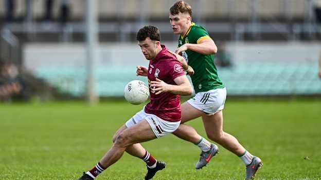 Brían Cooney, Westmeath, and Ruairí Kinsella, Meath, in Leinster SFC action. Photo by Ben McShane/Sportsfile
