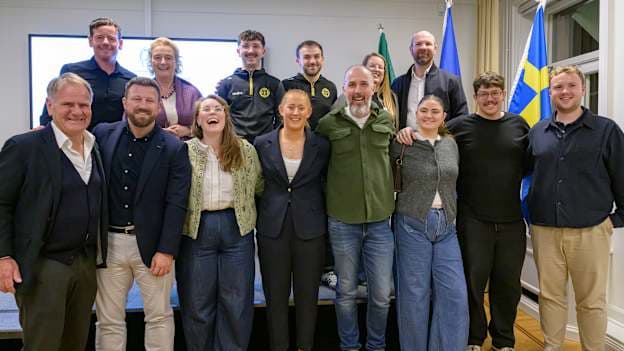 Attendees at the Sports Diplomacy Initiative organised by the Irish Embassy in Stockholm. 