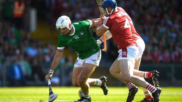 Aaron Gillane, Limerick, and Seán O'Donoghue, Cork, in Munster SHC action last year. Photo by Daire Brennan/Sportsfile