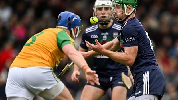 Noel McGrath, Loughmore-Castleiney, and Robbie Quirke, Toomevara, in Tipperary SHC Final action. Photo by Brendan Moran/Sportsfile