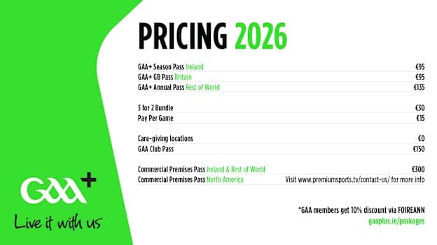 2026 GAA+ pricing.