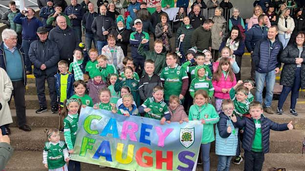 Some of Carey Faughs' youngest supporters show their passion for the club. 