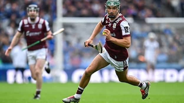 Aaron Niland of Galway during the Leinster GAA Senior Hurling Championship final match between Galway and Dublin at Croke Park in Dublin. Photo by Piaras Ó Mídheach/Sportsfile.
