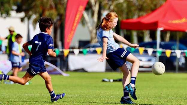 Victoria under-12 girls and boys at the Australasia Féile in Adelaide, March 2023.