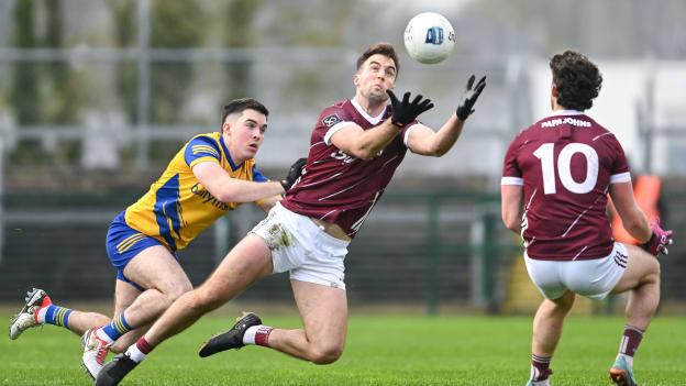 Galway's Paul Conroy gathers the football at Dr Hyde Park. Photo by Daire Brennan/Sportsfile