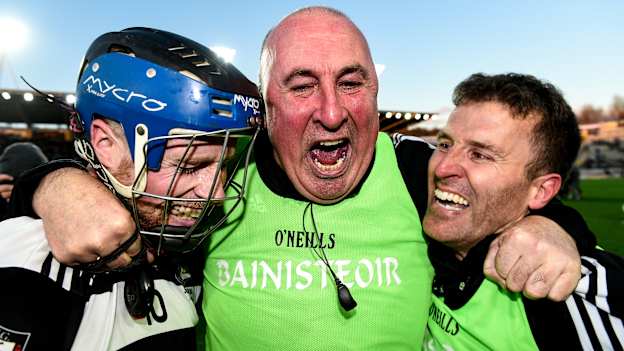 Ger Fitzgerald celebrates with Conor Lehane and Ben O'Connor following Midleton's Cork SHC win in 2021. Photo by Eóin Noonan/Sportsfile