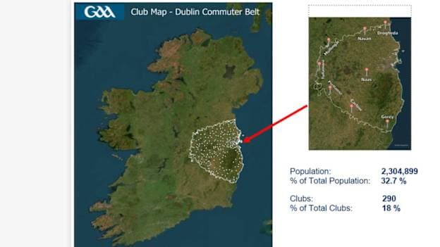 38 per cent of the population of Ireland is within the Dublin commuter belt. 