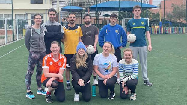 Players at a recent Porto Gaels training session.