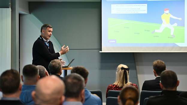 National Head of Hurling William Maher speaking during the Hurling Expert Advisory Group Trial Rule media briefing at Croke Park in Dublin. Photo by Sam Barnes/Sportsfile.