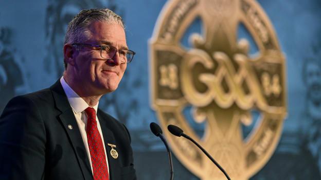 Uachtarán Chumann Lúthchleas Gael Jarlath Burns during the GAA Congress at Canal Court Hotel in Newry, Down. Photo by Piaras Ó Mídheach/Sportsfile.