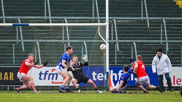 Dara McVeety, Cavan, scores a point in the Allianz Football League Division Two clash against Louth at Kingspan Breffni.  Photo by Ray McManus/Sportsfile