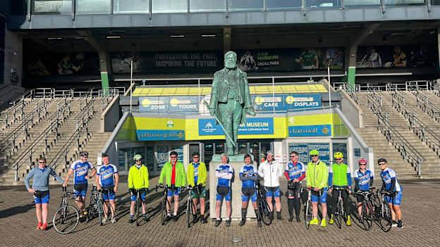 GAA and Croke Park staff get ready to set out on their charity cycle to Breffni Park. 