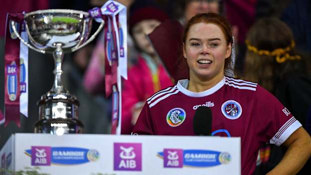 Jenny Clifford captained Dicksboro to AIB All-Ireland glory in 2023. Photo by Stephen Marken/Sportsfile