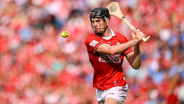 Eoin Downey in action for Cork against Dublin the 2025 All-Ireland SHC Semi-Final. Photo by Ramsey Cardy/Sportsfile