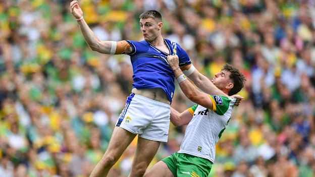 Diarmuid O'Connor of Kerry and Dáire Ó Baoill of Donegal tussle during the GAA Football All-Ireland Senior Championship final match between Kerry and Donegal at Croke Park in Dublin. Photo by Stephen McCarthy/Sportsfile.