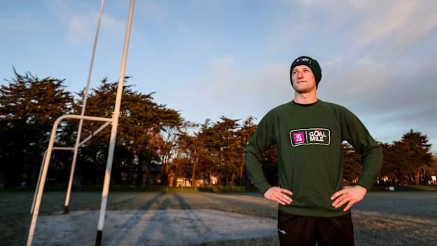 Pictured is Derry footballer, Brendan Rogers who has teamed up with AIB to support the GOAL mile. As part the campaign AIB is offering people who register for the GOAL Mile the chance to win one of the ten €1,000 prizes for their GAA, Camogie, or LGFA club. To win, people need to register for their GOAL Mile and then enter the AIB GAA GOAL Mile competition at www.aibgaagoalmile2024.com.   