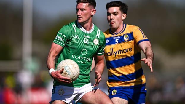 Kristian Healy, London, and Ruaidhrí Fallon, Roscommon, in Connacht SFC action at McGovern Park, Ruislip. Photo by Ben McShane/Sportsfile