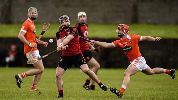 Danny Toner, Down, in action against Kieran McKernan, Armagh. 2016 Allianz Hurling League Division 2B Final, Down v Armagh, Páirc Naomh Bríd, Dundalk, Co. Louth. Picture credit: Sam Barnes / SPORTSFILE