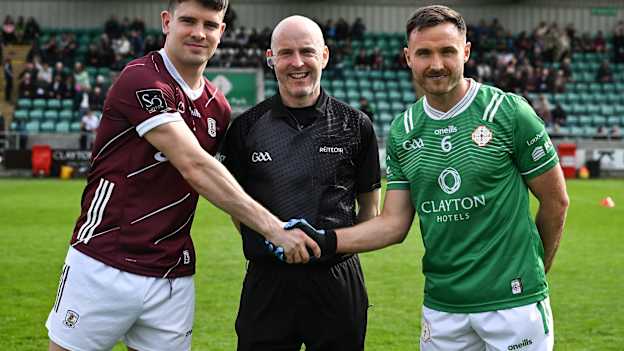 Two Maigh Cuilinn players, Seán Kelly and Eoin Walsh, captained Galway and London in a Connacht SFC clash in 2024. Photo by Brendan Moran/Sportsfile