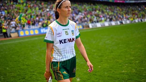 Meath's Niamh O'Sullivan before the 2022 All-Ireland Ladies Football Final against Kerry at Croke Park. Photo by Ramsey Cardy/Sportsfile