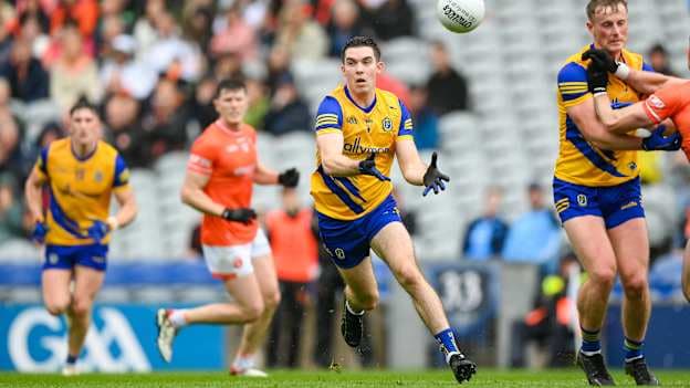 Ruaidhrí Fallon in action for Roscommon against Armagh in the 2024 All-Ireland SFC Quarter-Final at Croke Park. Photo by Stephen McCarthy/Sportsfile