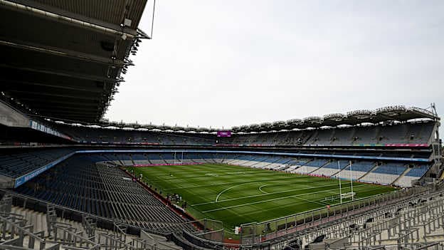 A general view inside Croke Park before the 2026 GAA Hurling All-Ireland Senior Championship Final match between Galway and Limerick at Croke Park in Dublin. Photo by Stephen McCarthy/Sportsfile