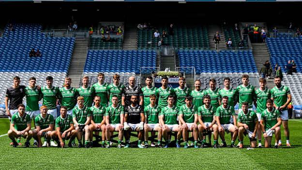 The London panel pictured before the 2024 All-Ireland JFC Final at Croke Park. Photo by Ray McManus/Sportsfile