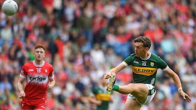 Kerry's David Clifford in action against Derry in the All-Ireland SFC Quarter-Finals at Croke Park. Photo by John Sheridan/Sportsfile