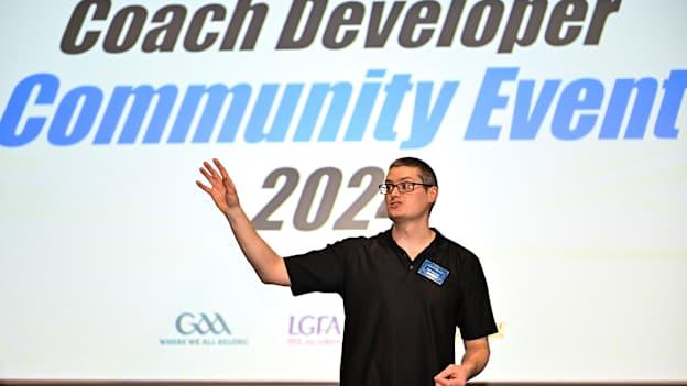 Dr Phil Kearney addresses attendees during a Gaelic Games Coach Developer Community Event at Croke Park in Dublin. Photo by Sam Barnes/Sportsfile.