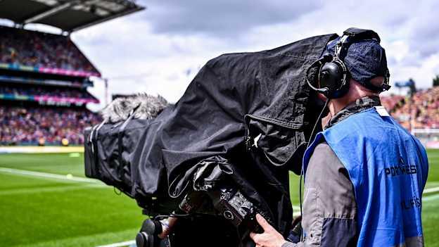 A TV camera operator before the GAA Hurling All-Ireland Senior Championship Final between Clare and Cork at Croke Park. Photo by Piaras Ó Mídheach/Sportsfile