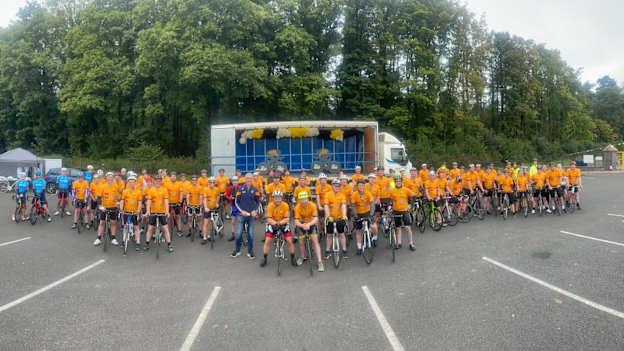 Cyclists prepare to take off for PG100 fundraiser organised by The Friends of Portglenone GAC.