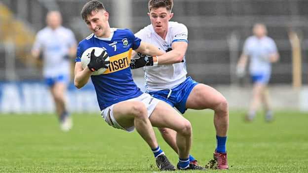 Keith Ryan of Tipperary in action against Conor Murray of Waterford during the 2023 Munster GAA Football Senior Championship Quarter-Final match between Tipperary and Waterford at FBD Semple Stadium in Thurles, Tipperary. Photo by Stephen Marken/Sportsfile.