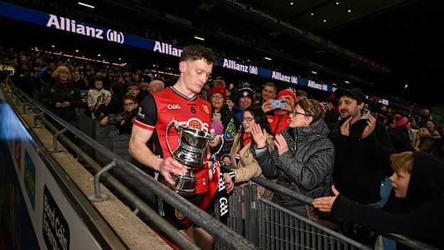 Odhran Murdock captained Down to Allianz Football League Division Three glory at Croke Park.  Photo by David Fitzgerald/Sportsfile