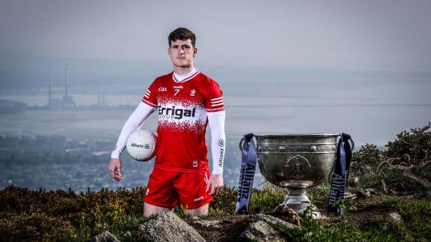 Pictured is Derry footballer Padraig McGrogan who has teamed up with Allianz Insurance to look ahead to his county’s All-Ireland Senior Football Championship Group stages campaign and what will be a busy summer of Gaelic football.

 
