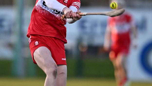 Ruairí Ó Mianáin of Derry during the Allianz Hurling League Division 2B final match between Derry and Tyrone at the Derry GAA Centre of Excellence in Owenbeg, Derry. Photo by Ben McShane/Sportsfile