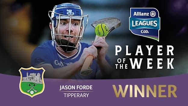 Jason Forde voted GAA.ie Hurler of the Week