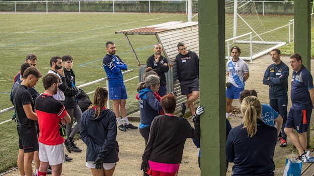 Native Galician Gaelic games coaches taking part in a coach education day as part of the Erasmus+ exchange which is a GAA National Games Development project supported by Leinster GAA and Gaelic Games Europe. 