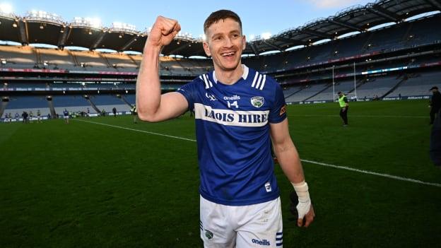 Evan O'Carroll pictured following Laois' Allianz Football League Division Four Final win over Leitrim at Croke Park. Photo by Ramsey Cardy/Sportsfile