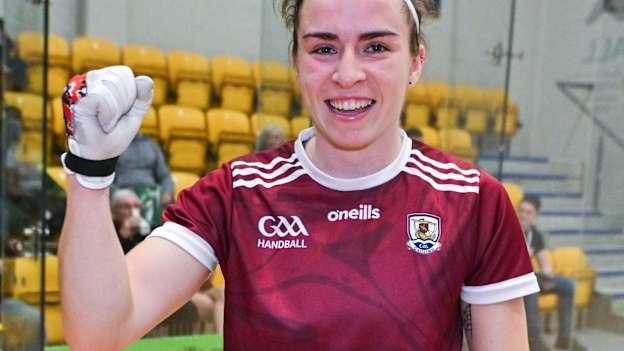 Ciana Ní Churraoin of Mícheál Breathnach, Galway, after her victory in the the Open Ladies final during day nine of the O'Neills.com World 4-Wall Championships at Croke Park in Dublin. Photo by Stephen Marken/Sportsfile