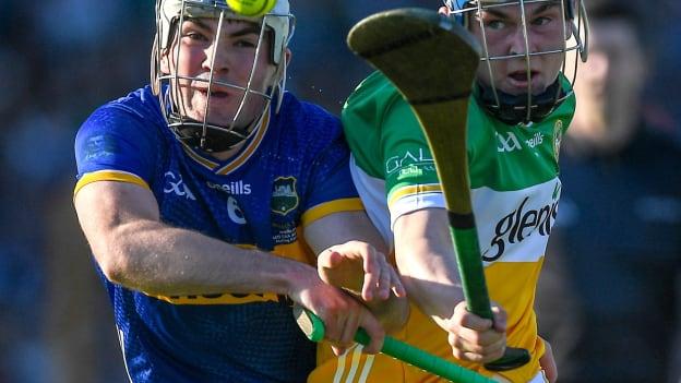 Ben Currivan, Tipperary, and Colin Spain, Offaly, in oneills.com All-Ireland U20 Hurling Final action. Photo by Shauna Clinton/Sportsfile