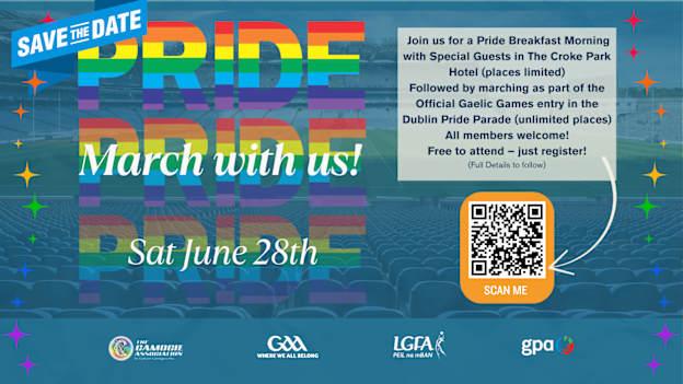 The GAA, LGFA, Camogie Association, and GPA will once again be coming together to march in the Dublin Pride Parade.