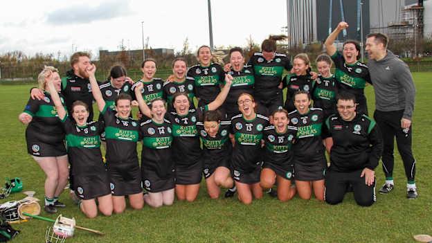 Ceann Creige celebrate after their AIB All-Ireland Junior B Camogie semi-final win over Padraig Pearses. 