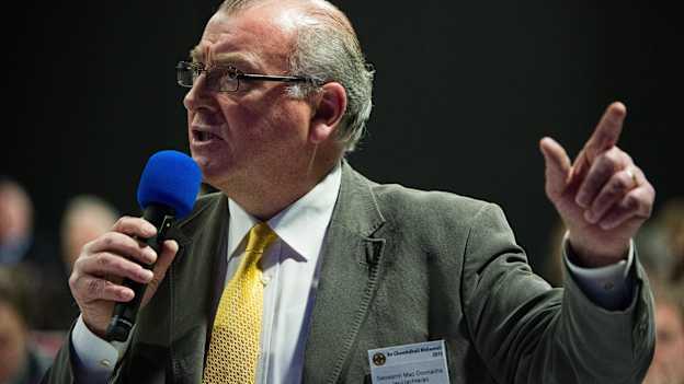 Former GAA President Joe McDonagh speaking at Annual Congress in 2013.