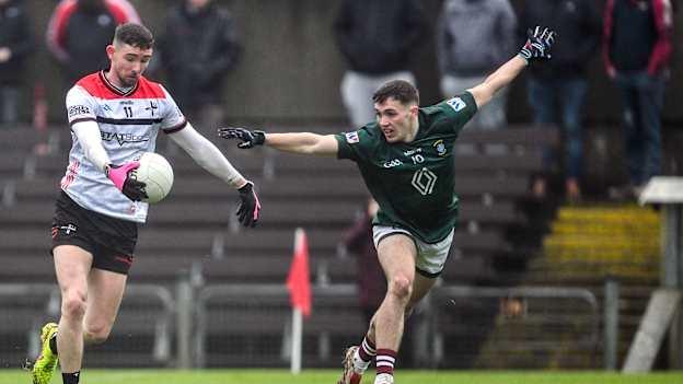 Ciaran Downey of Louth in action against Matthew Whittaker of Westmeath during the Allianz Football League Division 2 match between Westmeath and Louth at TEG Cusack Park in Mullingar, Westmeath. Photo by Stephen Marken/Sportsfile.